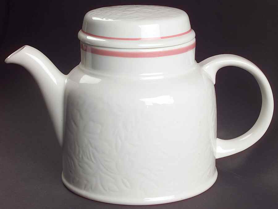 Tracery Coral Teapot & Lid by Royal Doulton-1