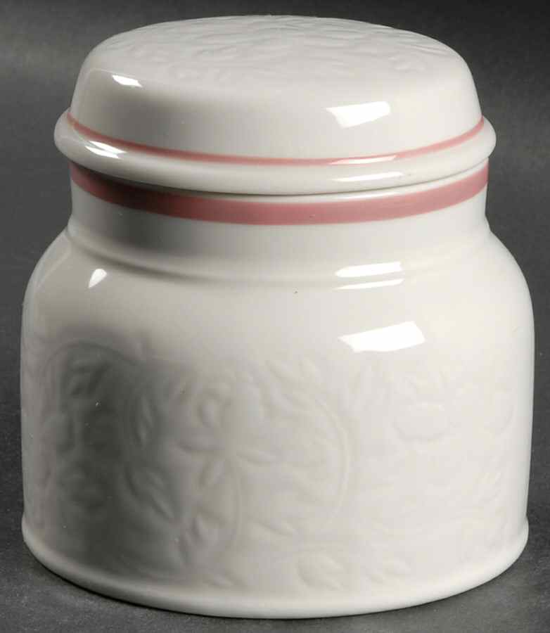 Tracery Coral Sugar Bowl & Lid by Royal Doulton-1