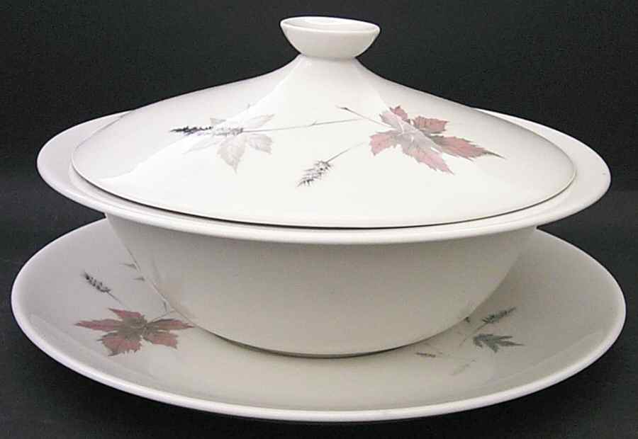 Tumbling Leaves Tureen & Lid w/Underplate by Royal Doulton-1