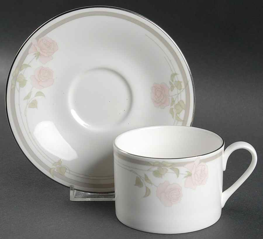 Twilight Rose Flat Cup & Saucer Set by Royal Doulton-1