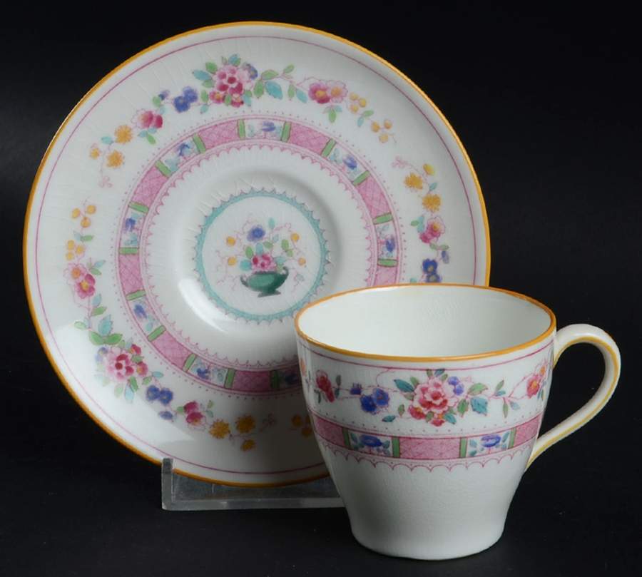 Urn Flat Demitasse Cup & Saucer Set by Royal Doulton-1