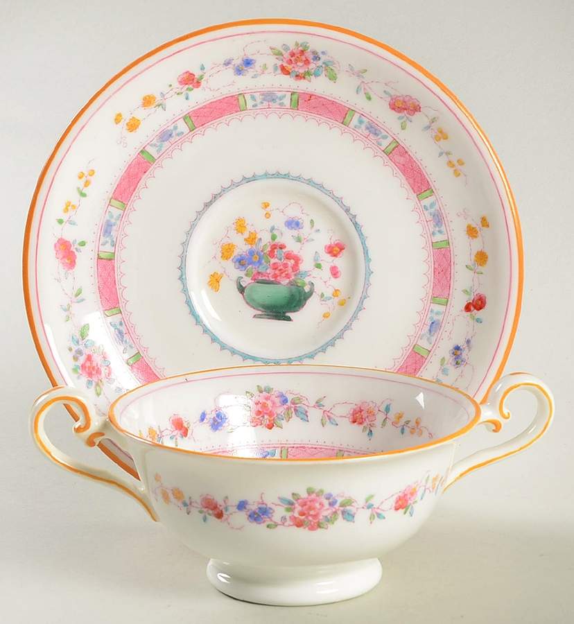 Urn Footed Bouillon Cup & Saucer by Royal Doulton-1