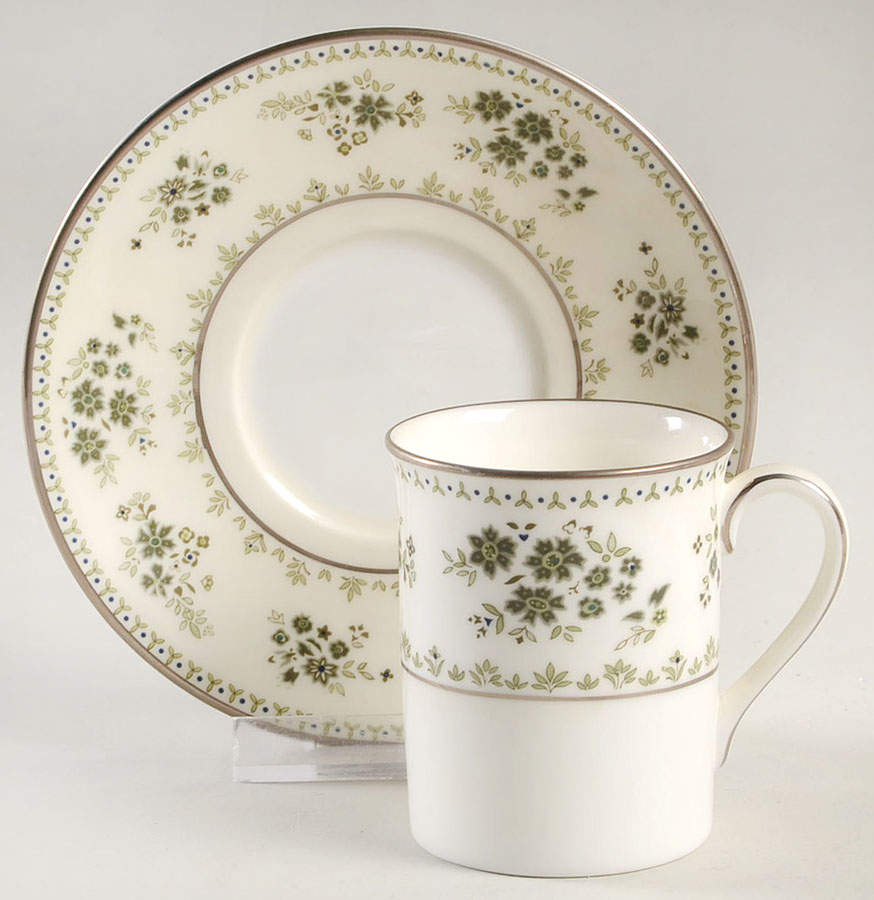 Valley Green Flat Demitasse Cup & Saucer Set by Royal Doulton-1