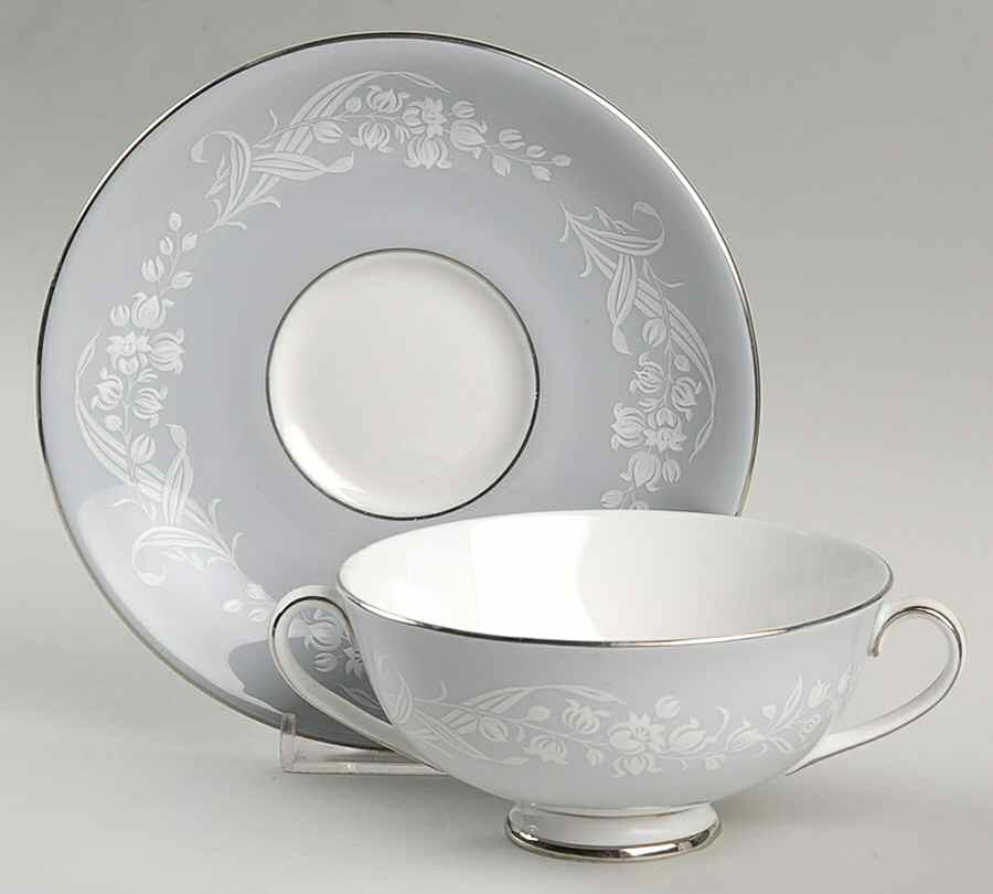 Valleyfield Footed Cream Soup Bowl & Saucer Set by Royal Doulton-1