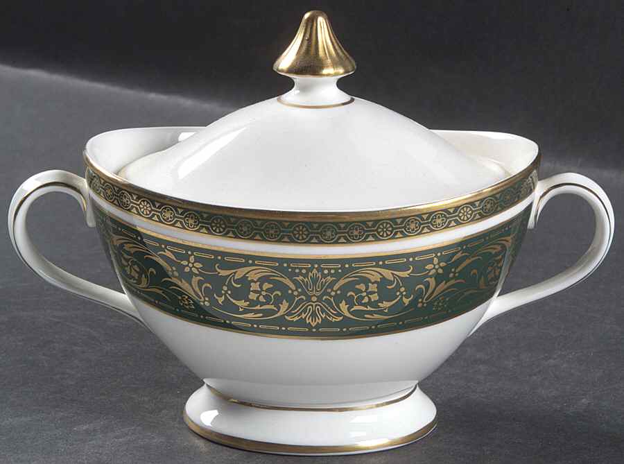 Vanborough Green Sugar Bowl & Lid by Royal Doulton-1