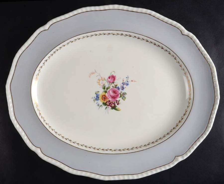 Ventura Gray 16" Oval Serving Platter by Royal Doulton-1