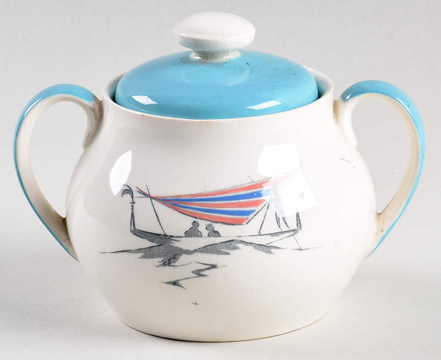 Venetian Scenes Sugar Bowl & Lid by Royal Doulton-1