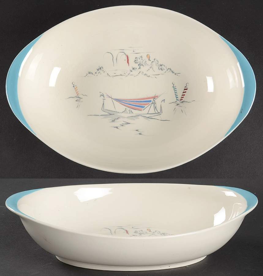 Venetian Scenes 10" Oval Vegetable Bowl by Royal Doulton-1