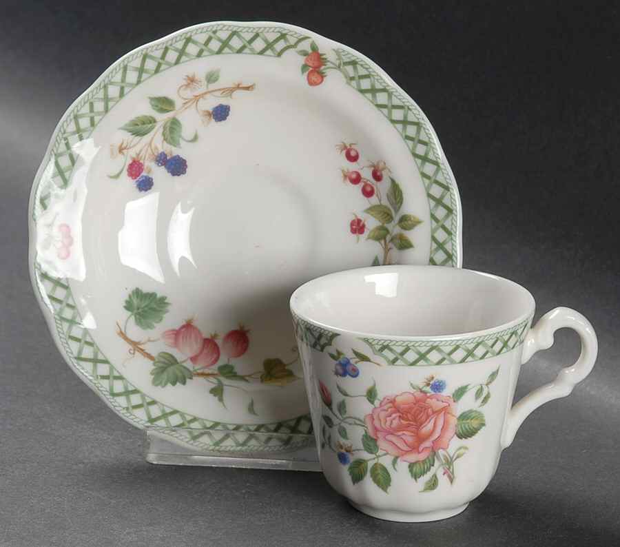Victorian Garden Flat Demitasse Cup & Saucer Set by Royal Doulton-1
