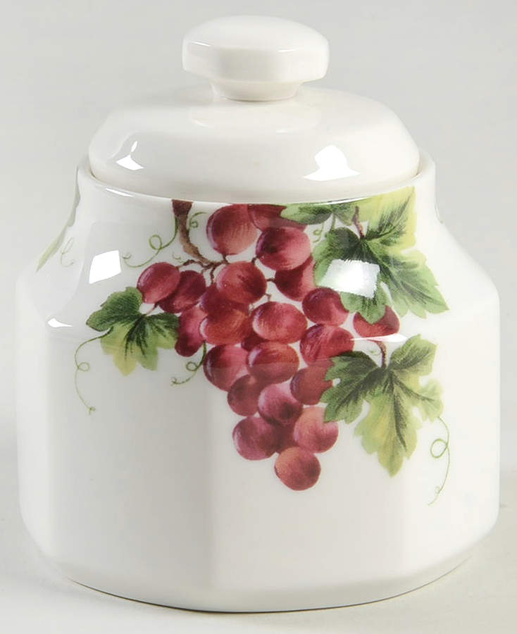 Vintage Grape Sugar Bowl & Lid by Royal Doulton-1