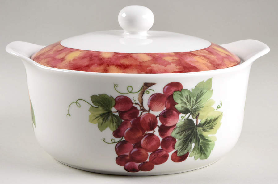 Vintage Grape 3 Quart Round Covered Casserole by Royal Doulton-1