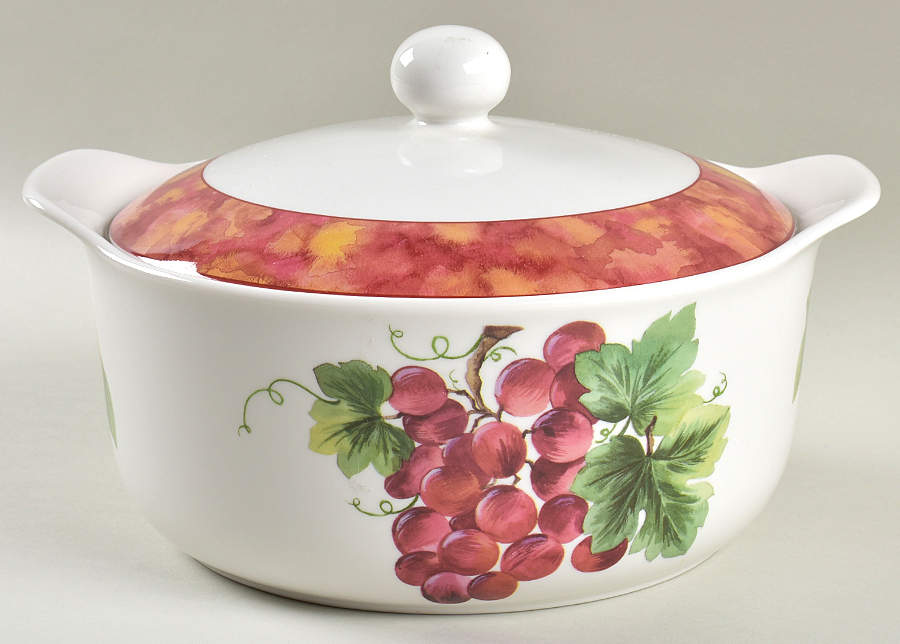 Vintage Grape 3 Quart Round Covered Casserole by Royal Doulton-1