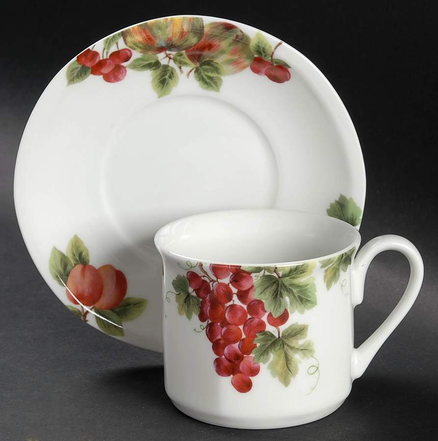 Vintage Grape Flat Cup & Saucer Set by Royal Doulton-1