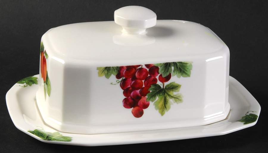 Vintage Grape Square Covered Butter by Royal Doulton-1