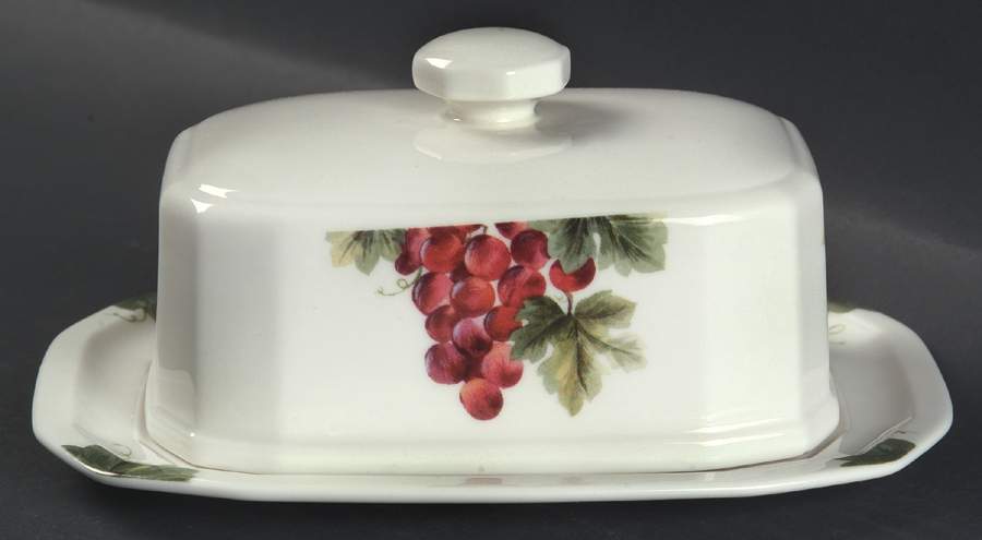 Vintage Grape Square Covered Butter by Royal Doulton-1