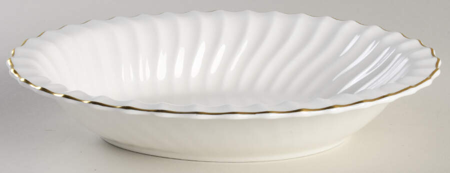 White 10" Oval Vegetable Bowl by Royal Doulton-1