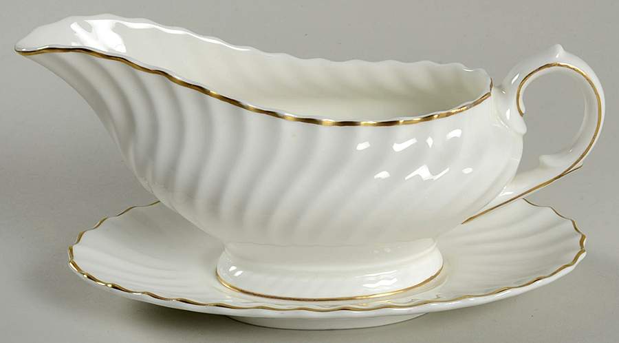 White Gravy Boat with Attached Underplate by Royal Doulton-1