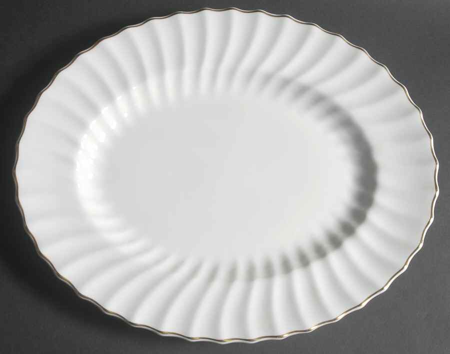 White 14" Oval Serving Platter by Royal Doulton-1