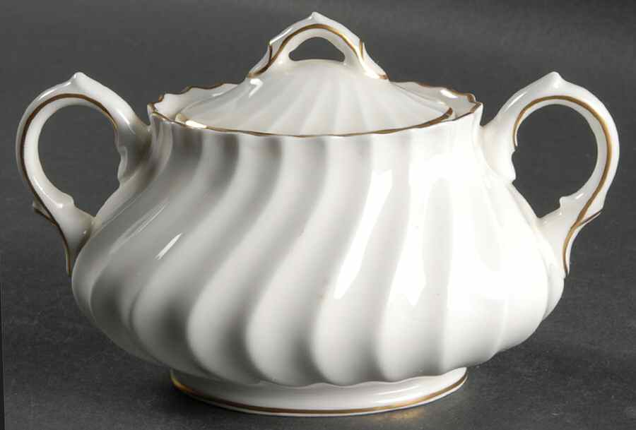 White Sugar Bowl & Lid by Royal Doulton-1
