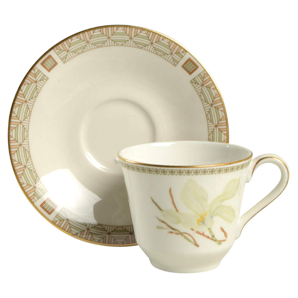 White Nile Flat Cup & Saucer Set by Royal Doulton-1