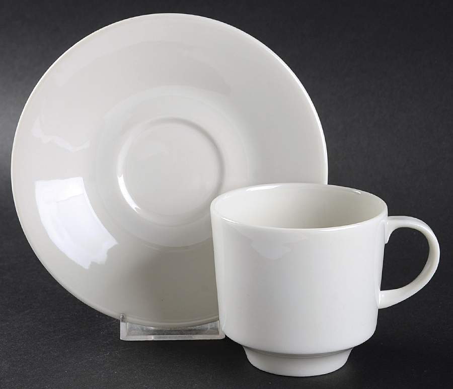 Prisma White Flat Cup & Saucer Set by Royal Doulton-1