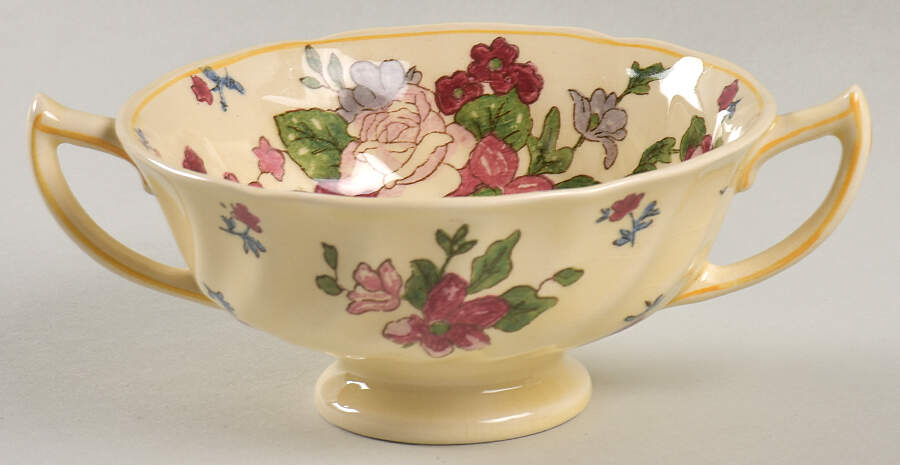 Wildflower Footed Cream Soup Bowl by Royal Doulton-1