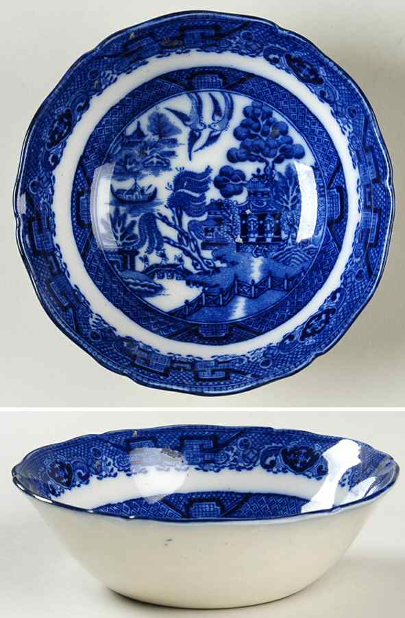 Willow (Flow Blue) Coupe Cereal Bowl by Royal Doulton-1