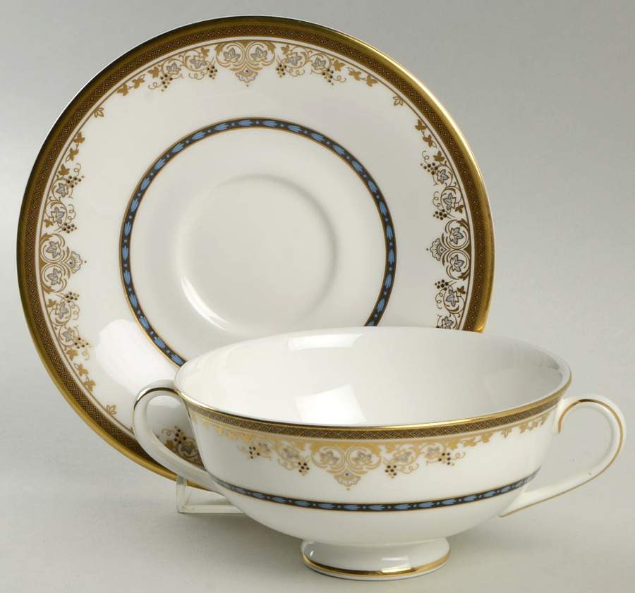 Winchester Footed Cream Soup Bowl & Saucer Set by Royal Doulton-1