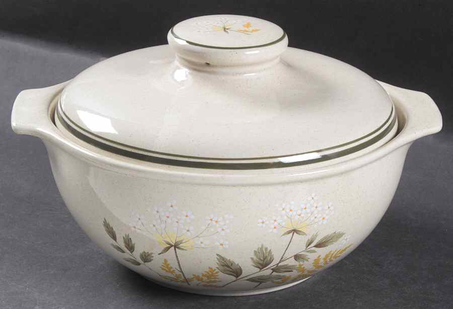 Will O' The Wisp (Double Green Lne) 1.5 Qt Round Covered Casserole by Royal Doulton-1