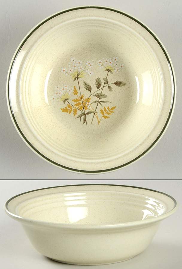 Will O' The Wisp (Single Green Line) Rim Fruit/Dessert (Sauce) Bowl by Royal Doulton-1