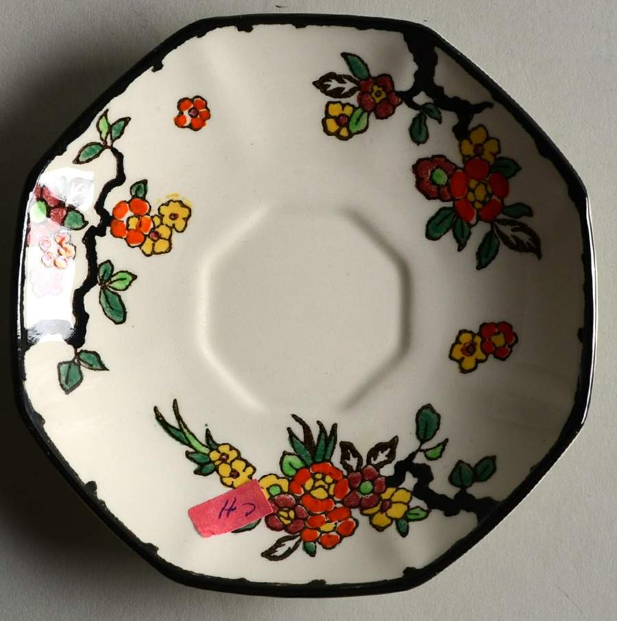 Woburn Black (No White Flowers) Saucer by Royal Doulton-1