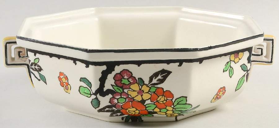 Woburn Black (No White Flowers) Round Vegetable No Lid by Royal Doulton-1