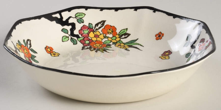Woburn Black (No White Flowers) Coupe Soup Bowl by Royal Doulton-1