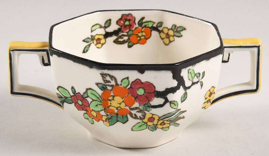 Woburn Black (No White Flowers) Flat Bouillon Cup by Royal Doulton-1