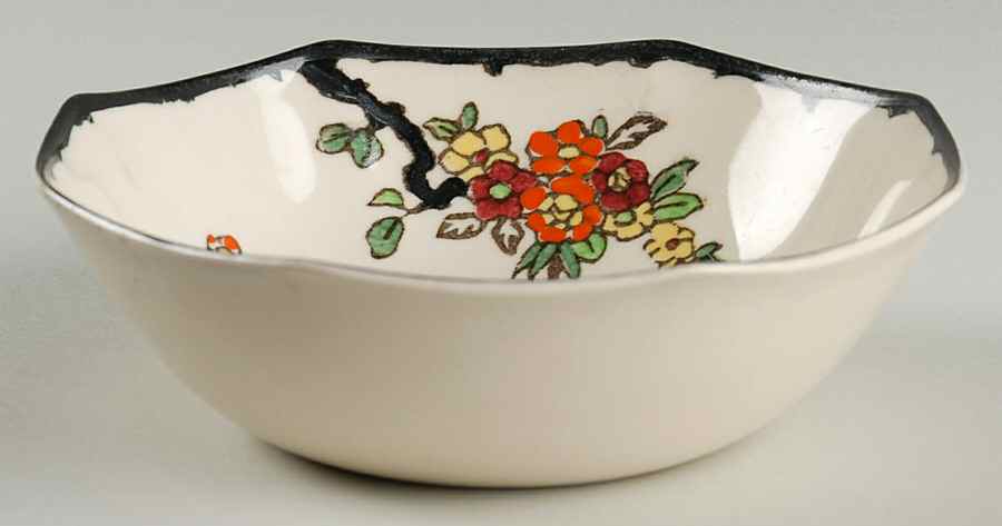 Woburn Black (No White Flowers) Coupe Cereal Bowl by Royal Doulton-1