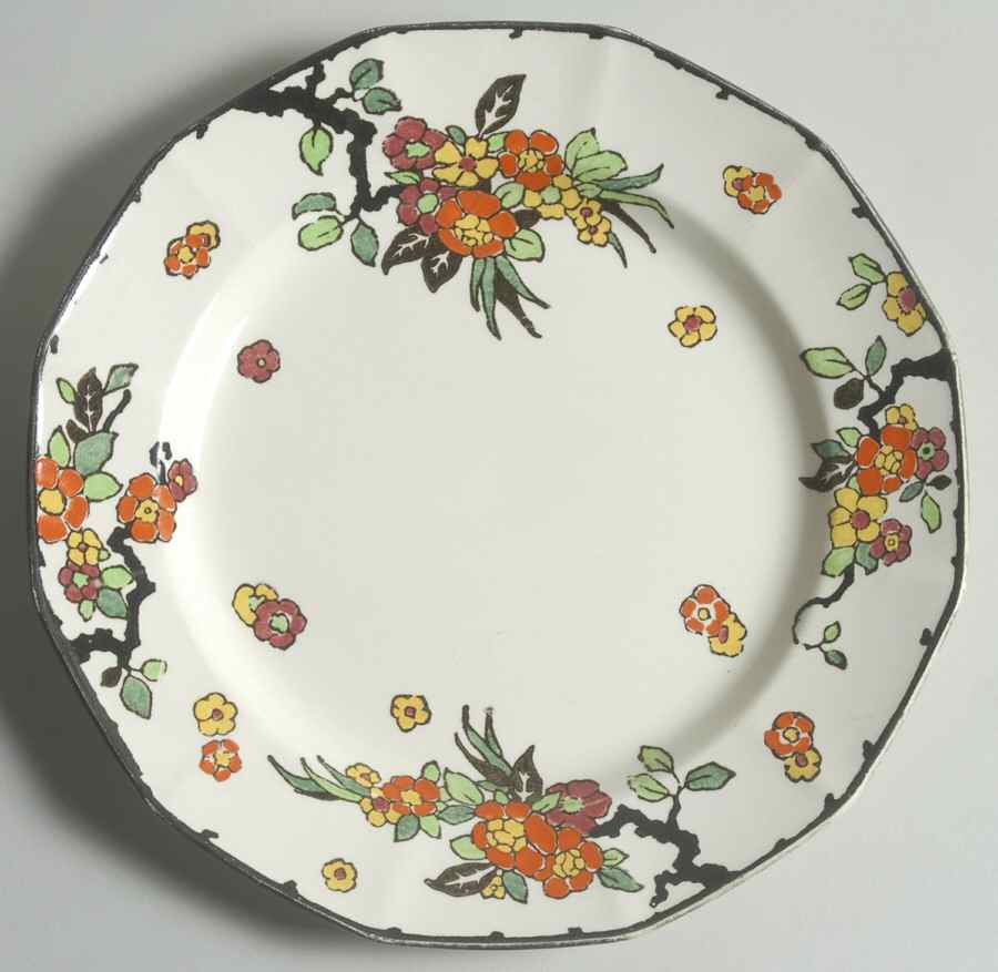 Woburn Black (No White Flowers) Dinner Plate by Royal Doulton-1