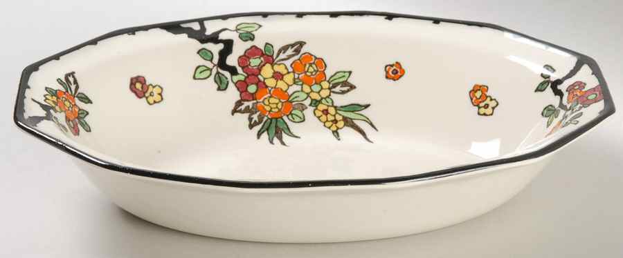 Woburn Black (No White Flowers) 9" Oval Vegetable Bowl by Royal Doulton-1