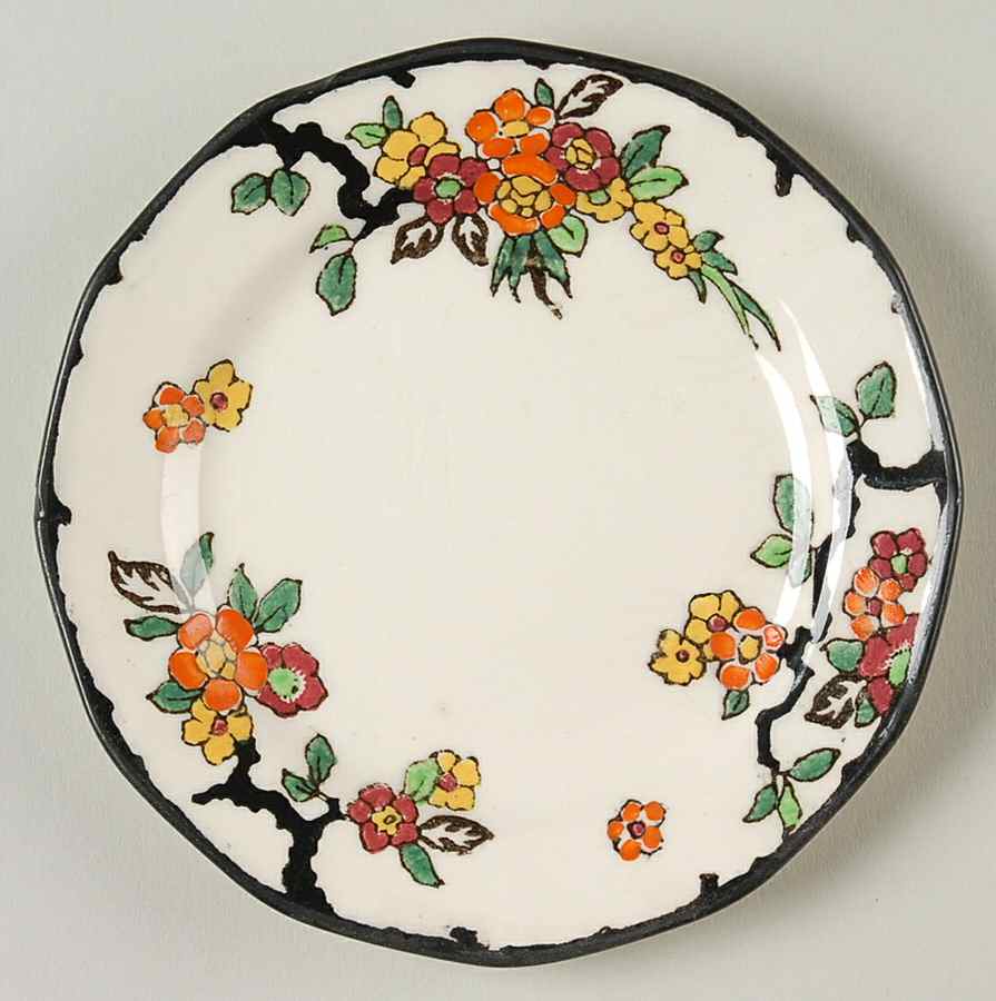 Woburn Black (No White Flowers) Bread & Butter Plate by Royal Doulton-1