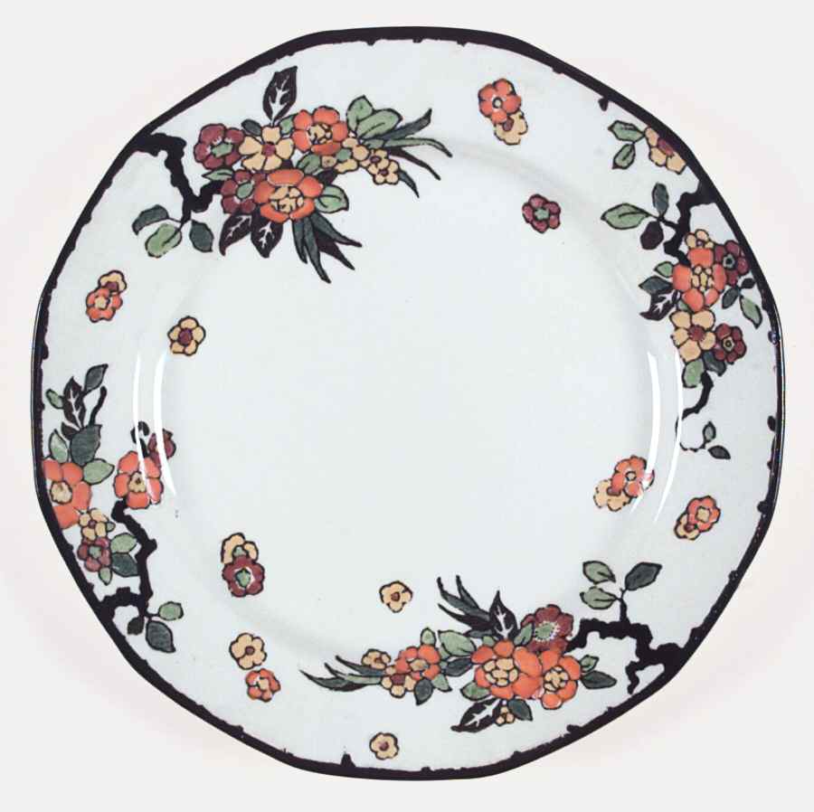 Woburn Black (No White Flowers) Dinner Plate by Royal Doulton-1