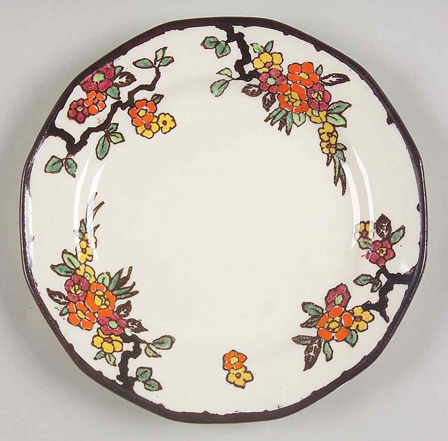 Woburn Black (No White Flowers) Small Bread & Butter Plate by Royal Doulton-1