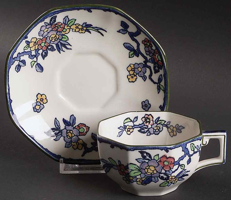 Woburn Blue Flat Cup & Saucer Set by Royal Doulton-1