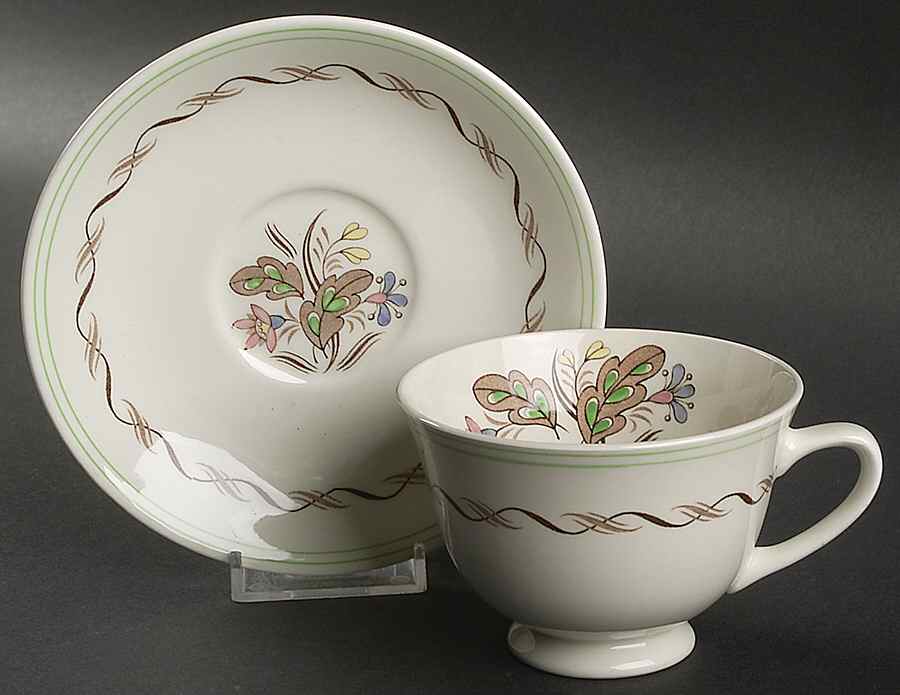 Woodland Footed Cup & Saucer Set by Royal Doulton-1
