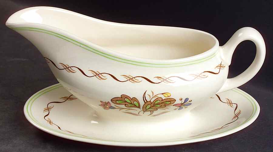 Woodland Gravy Boat with Attached Underplate by Royal Doulton-1