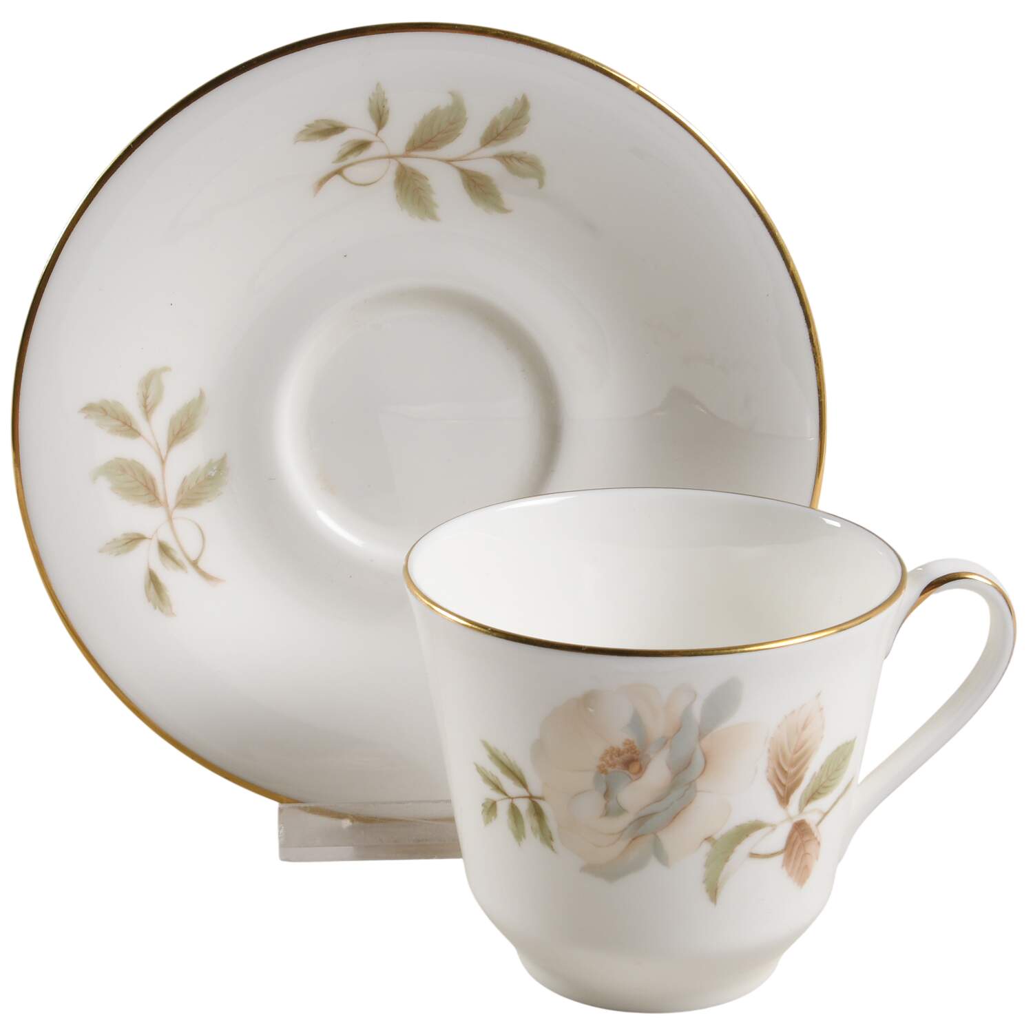 Yorkshire Rose Flat Cup & Saucer Set by Royal Doulton-1