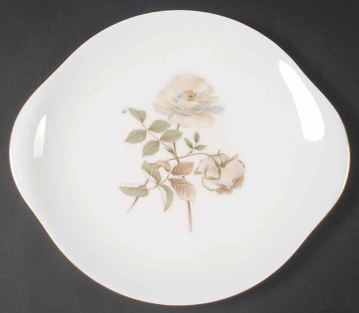 Yorkshire Rose Handled Cake Plate by Royal Doulton-1