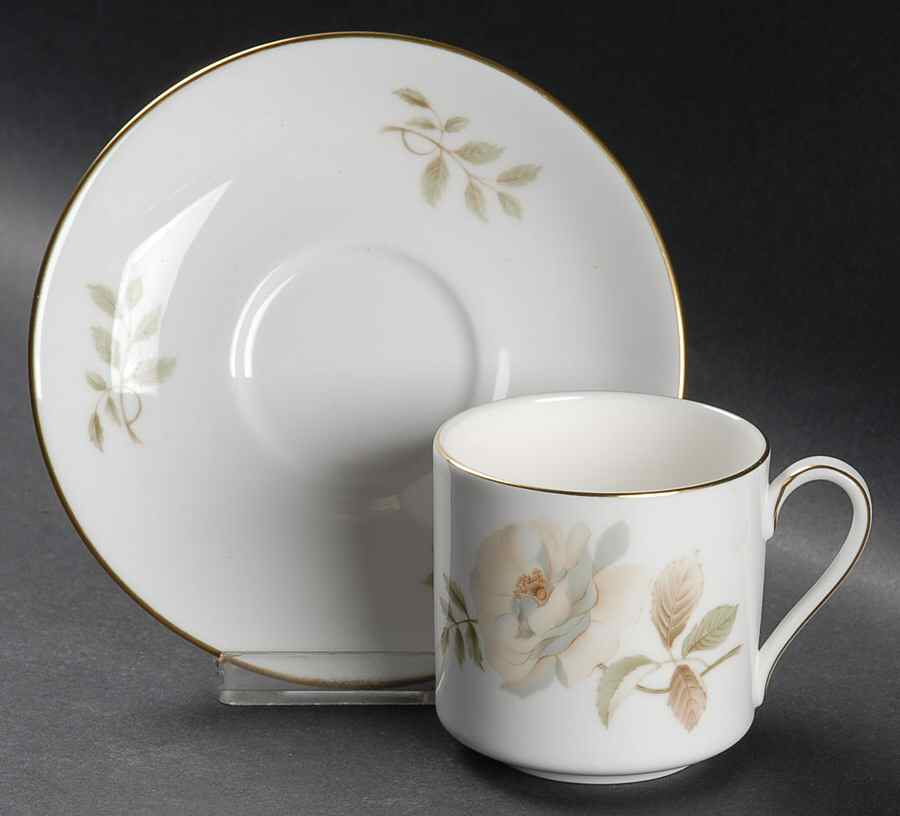 Yorkshire Rose Flat Demitasse Cup & Saucer Set by Royal Doulton-1