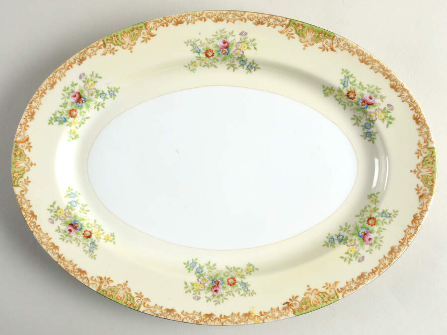 RDB1 14" Oval Serving Platter by Royal Derby (Japan)-1