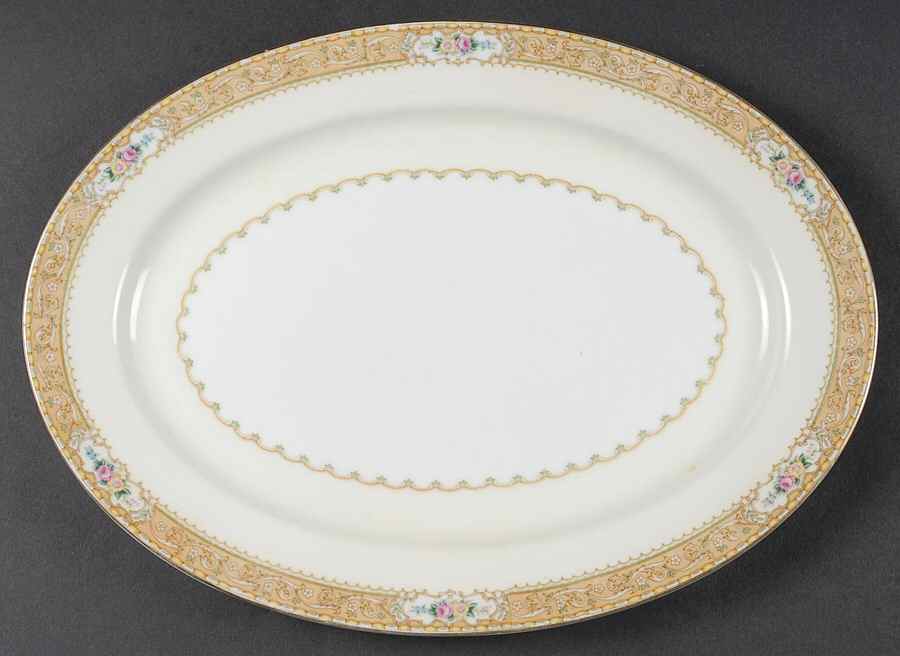 RDB2 (JAPAN) 13" Oval Serving Platter by Royal Derby (Japan)-1