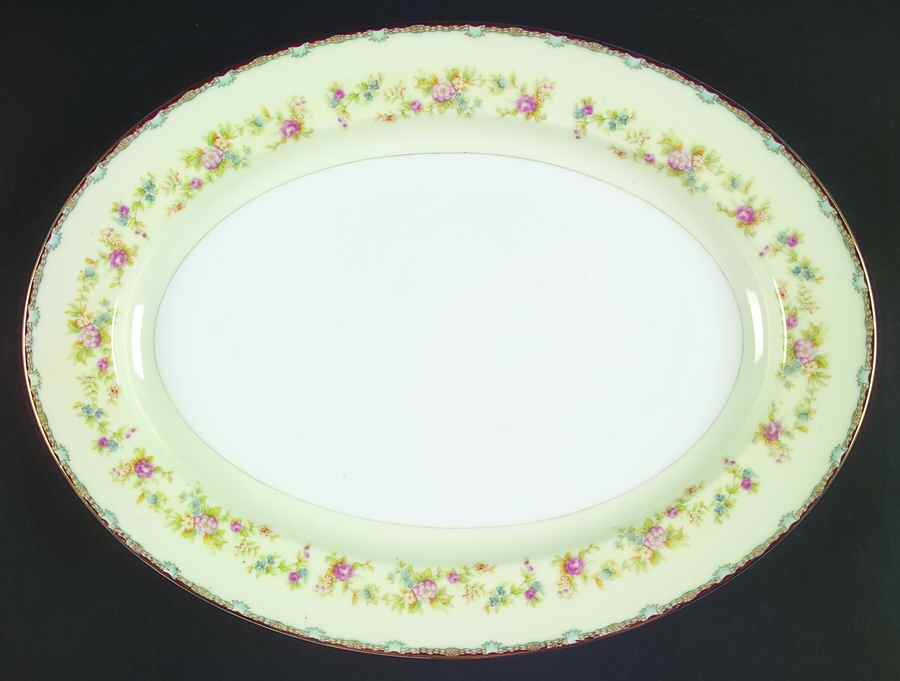 RDB4 (JAPAN) 16" Oval Serving Platter by Royal Derby (Japan)-1