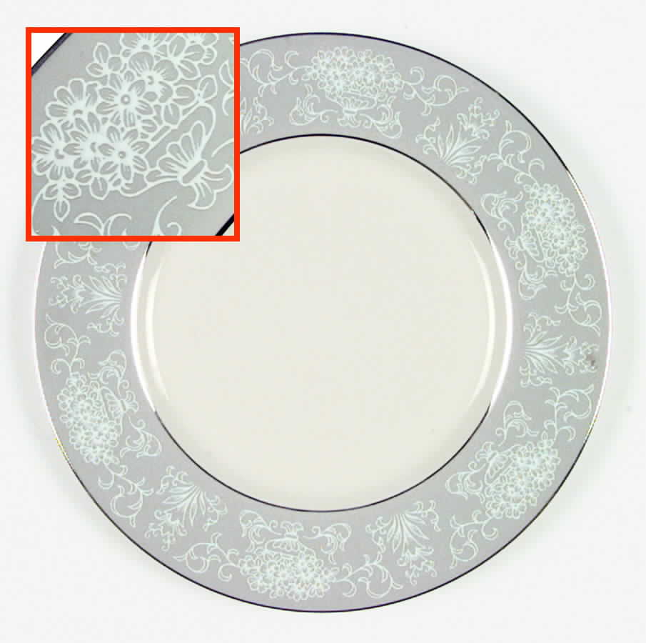 Champagne Lace (Gray Border) Salad Plate by Ridgewood-1